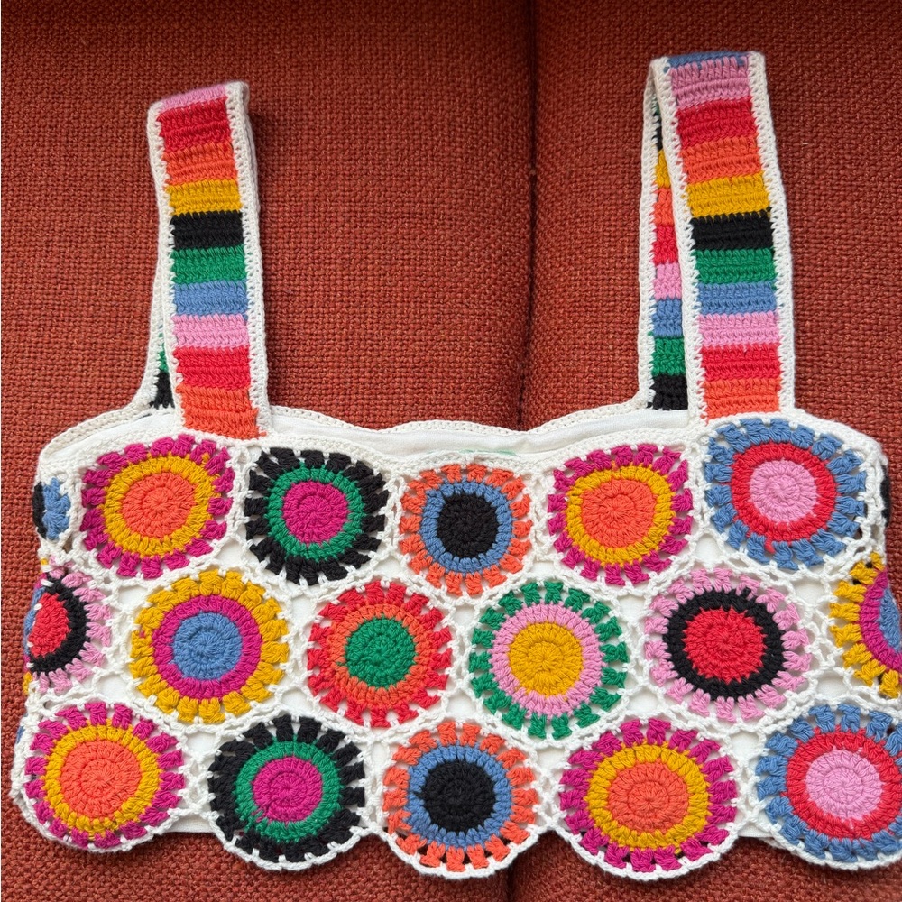 FARM Rio Multicolor Crochet Top